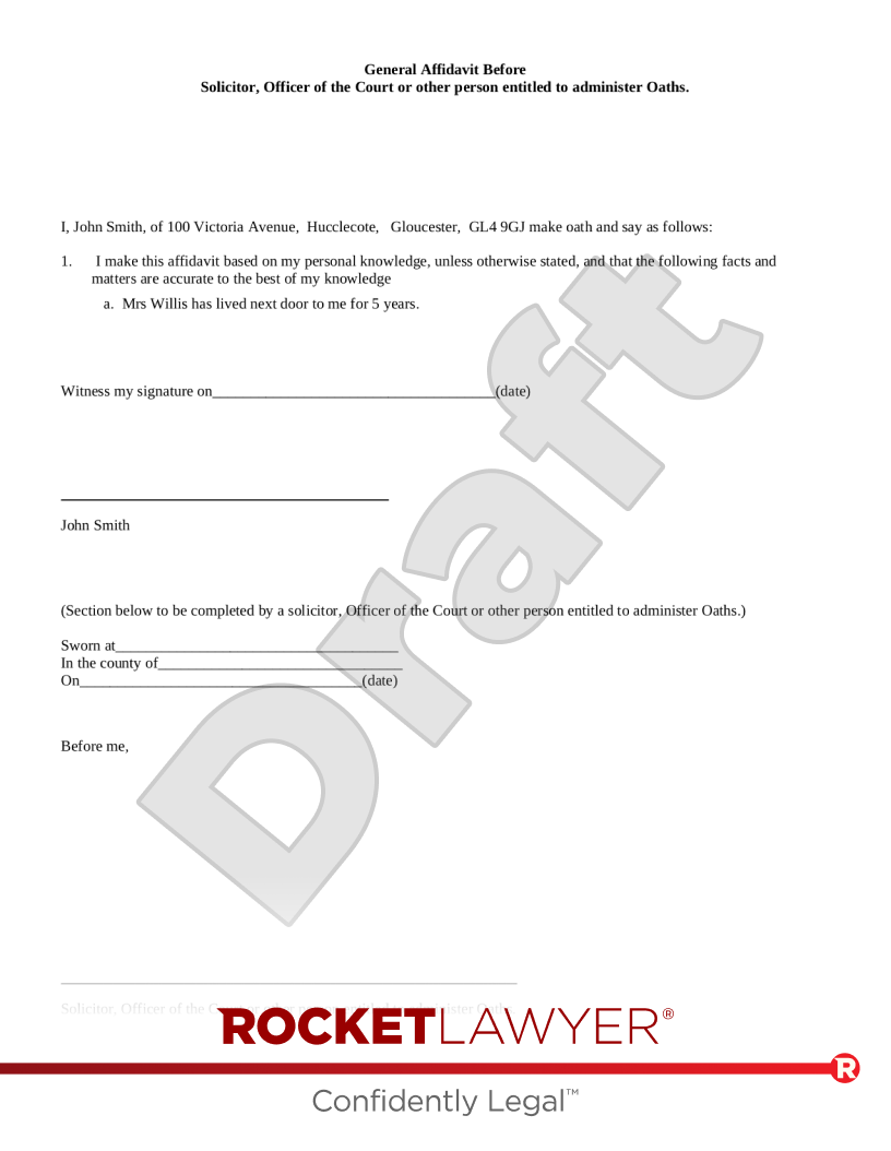 Free Affidavit Template FAQs Rocket Lawyer UK